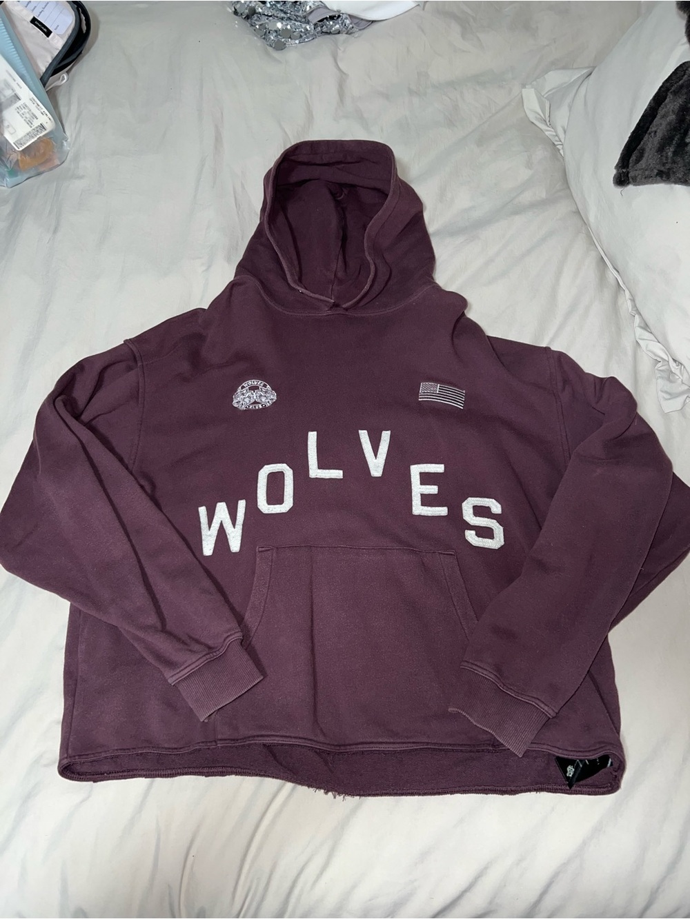 Darc Sport Wolves Club Hoodie Maroon XL 807/1000 Altered Cropped
